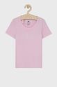 růžová Dětské bavlněné tričko adidas Dívčí