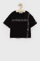 czarny Calvin Klein Jeans T-shirt bawełniany dziecięcy IG0IG01156.4890 Dziewczęcy