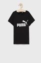 čierna Detské bavlnené tričko Puma 587029 Dievčenský