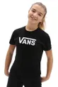 чорний Дитяча бавовняна футболка Vans Для дівчаток