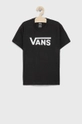 Vans T-shirt bawełniany dziecięcy czarny