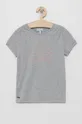 szary Lacoste T-shirt bawełniany dziecięcy TJ7486 Dziewczęcy