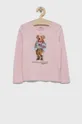 ružová Detské tričko s dlhým rukávom Polo Ralph Lauren Dievčenský