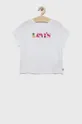 biały Levi's T-shirt bawełniany dziecięcy Dziewczęcy
