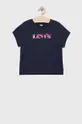 granatowy Levi's T-shirt bawełniany dziecięcy Dziewczęcy