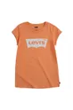 pomarańczowy Levi's T-shirt bawełniany dziecięcy Dziewczęcy