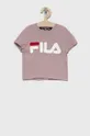 ροζ Παιδικό βαμβακερό μπλουζάκι Fila Για κορίτσια