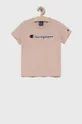 розовый Детская хлопковая футболка Champion 404231 Для девочек