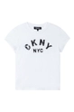 biały Dkny T-shirt dziecięcy D35R58.102.108 Dziewczęcy