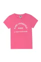 fialová Detské bavlnené tričko Karl Lagerfeld Dievčenský