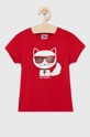 czerwony Karl Lagerfeld T-shirt dziecięcy Z15322.86.108 Dziewczęcy