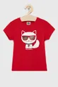 czerwony Karl Lagerfeld T-shirt dziecięcy Z15322.114.150 Dziewczęcy