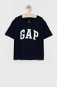 granatowy GAP T-shirt bawełniany dziecięcy Dziewczęcy