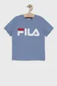 μπλε Παιδικό βαμβακερό μπλουζάκι Fila Για κορίτσια