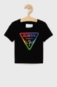 czarny Guess T-shirt dziecięcy Dziecięcy