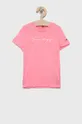 różowy Tommy Hilfiger T-shirt dziecięcy Dziecięcy