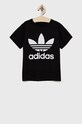 Dječja pamučna majica kratkih rukava adidas Originals pamuk crna H25245