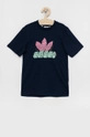 granatowy adidas Originals T-shirt bawełniany dziecięcy H22644 Dziecięcy