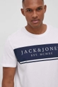 biały Jack & Jones T-shirt bawełniany