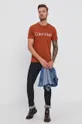 Calvin Klein T-shirt bawełniany brązowy