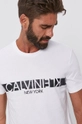 biały Calvin Klein T-shirt bawełniany