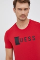 czerwony Guess T-shirt