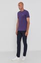 Bavlněné tričko Polo Ralph Lauren purpurová