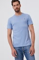 Bavlnené tričko Polo Ralph Lauren 710740727017 modrá AW21