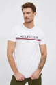 biały Tommy Hilfiger T-shirt bawełniany