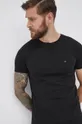 czarny Tommy Hilfiger T-shirt bawełniany