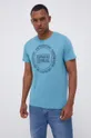 turkusowy Tom Tailor T-shirt bawełniany Męski
