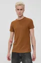 hnedá Bavlnené tričko Tom Tailor