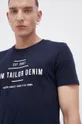 tmavomodrá Bavlnené tričko Tom Tailor