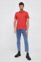 Βαμβακερό μπλουζάκι Calvin Klein κόκκινο