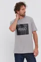 sivá Bavlnené tričko Hugo