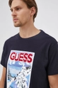 granatowy Guess T-shirt bawełniany