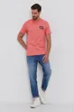 Desigual T-shirt bawełniany 21WMTK41 różowy