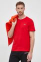 červená Bavlněné tričko Lacoste Pánský