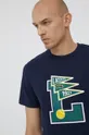 granatowy Lacoste T-shirt bawełniany TH7417