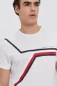 biały Tommy Hilfiger T-shirt bawełniany