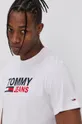 biały Tommy Jeans T-shirt bawełniany DM0DM10103.4890