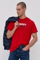 červená Bavlnené tričko Tommy Jeans