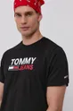 czarny Tommy Jeans T-shirt bawełniany DM0DM10103.4890