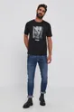 Boss T-shirt bawełniany Casual 50460600 czarny