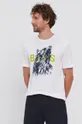 Boss T-shirt bawełniany Casual 50460607 biały