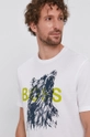 biały Boss T-shirt bawełniany Casual 50460607