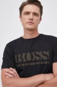 czarny Boss T-shirt bawełniany 50457429