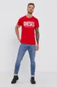 Bavlnené tričko Diesel červená