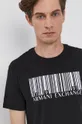 czarny Armani Exchange T-shirt bawełniany 6KZTAL.ZJV5Z
