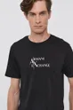 czarny Armani Exchange T-shirt bawełniany 6KZTAX.ZJ5LZ